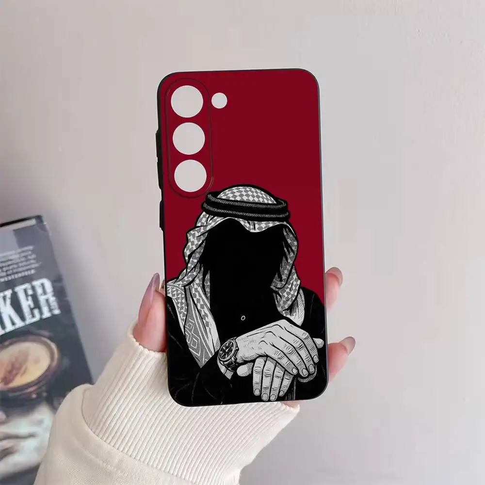 Hattah Keffiyeh Funda de teléfono de moda para Samsung Galaxy A73,72,51,53,52,71,22,5G,Note,J7,8,9 funda negra suave