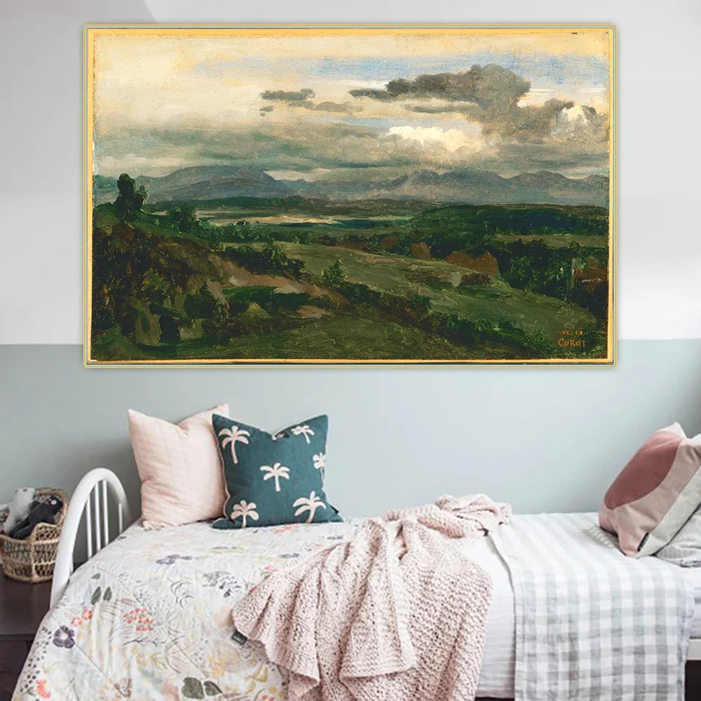 Citon Jean Baptiste Camille Corot《Civita Castellana》Canvas Oil painting Artwork Picture Background Wall Decor Home Decoration