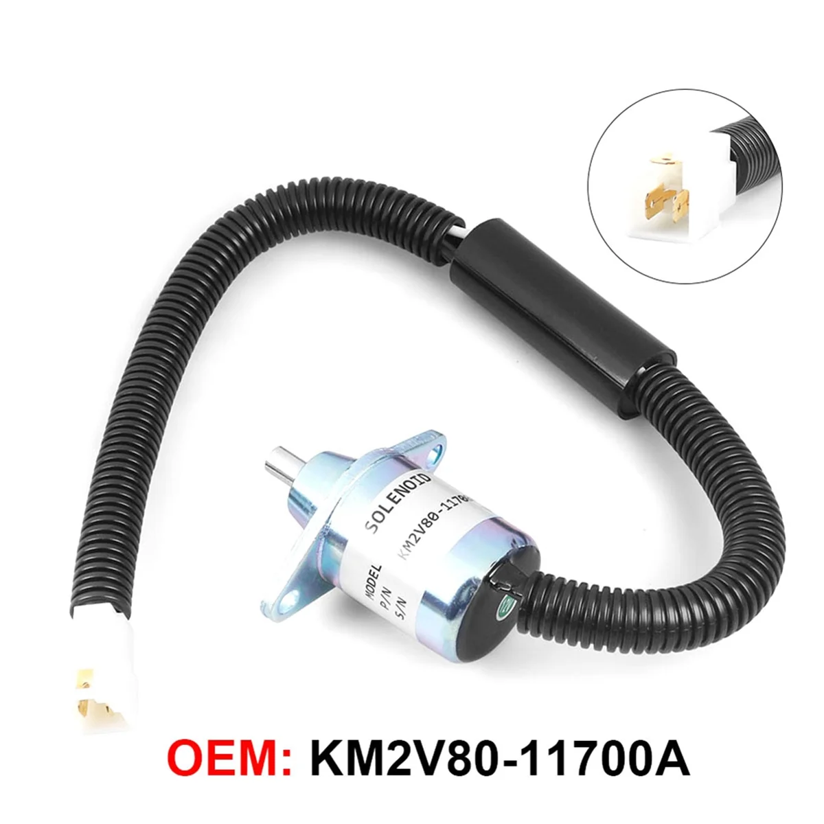 Imagem -02 - Válvula Solenóide para Gerador de Motor Diesel Combustível Desligado Parada de Óleo Km2v8011700a 12v