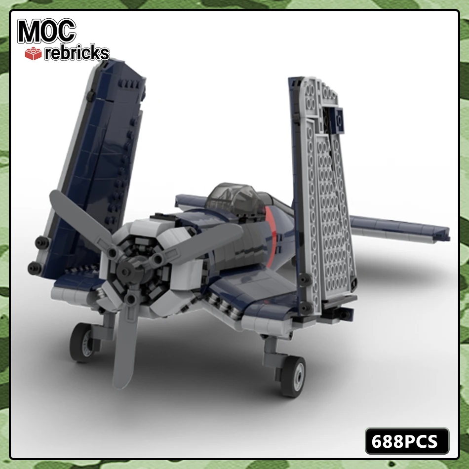 MOC Military Series importer nights Model UCS Fought F4U Corsair Flying Weapon Parts Set, DIY Kids Toys, Birthday Gifts