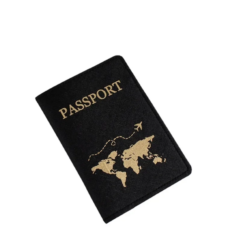 Nova moda simples capa de passaporte fino titular do passaporte de viagem carteira preto couro do plutônio caso capa unisex personalizado