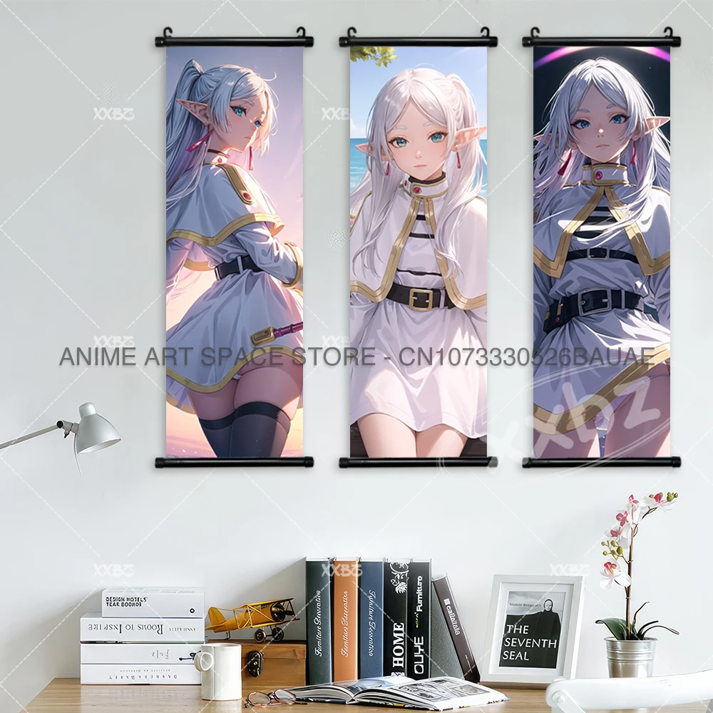 Frieren Hanging Painting Serie Wall Art Eisen Scrolls Pictures Heiter Home Decoration Himmel Wallpaper Sein Anime Posters Stark