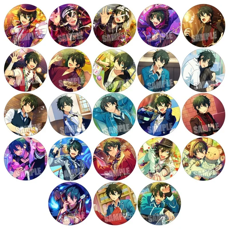 

23pcs Ensemble Stars Pins kagehira mika Tori Himemiya Tsukinaga Leo Sakuma Rei Brooch Medal Metal Round Pin Badges Size 58mm