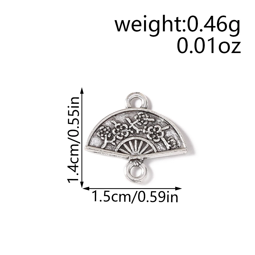 Leslie 20 Stück 14*15mm Doppelloch-Kirschblüten-Anhänger aus Legierung für DIY Handgemachte Halsketten, Armbänder, Ohrringe, Schmuckherstellung – Detail 2
