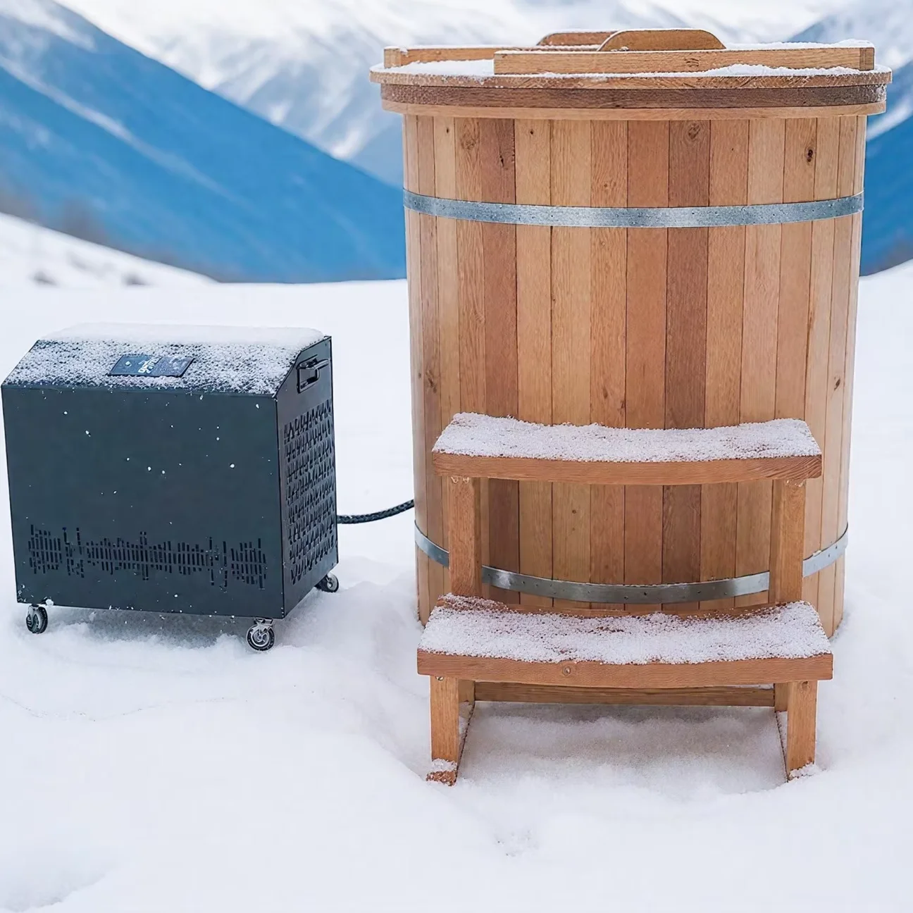 Canadian Red Cedar Skirt SR-BT1006 Cold-Loading Dump Tank with 1HP Cooling and Heating System, 1.5L Capacity