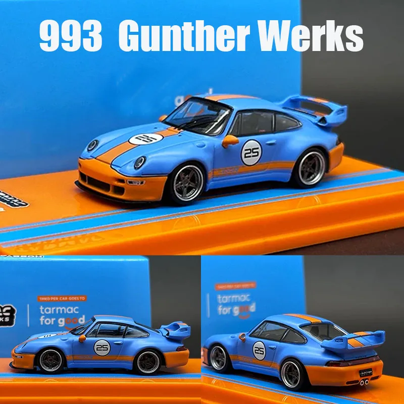 

In Stock TW 1:64 993 Remastered Gunther Werks Blue Orange Diecast Diorama Car Model Collection Miniature Toy Tarmac Works