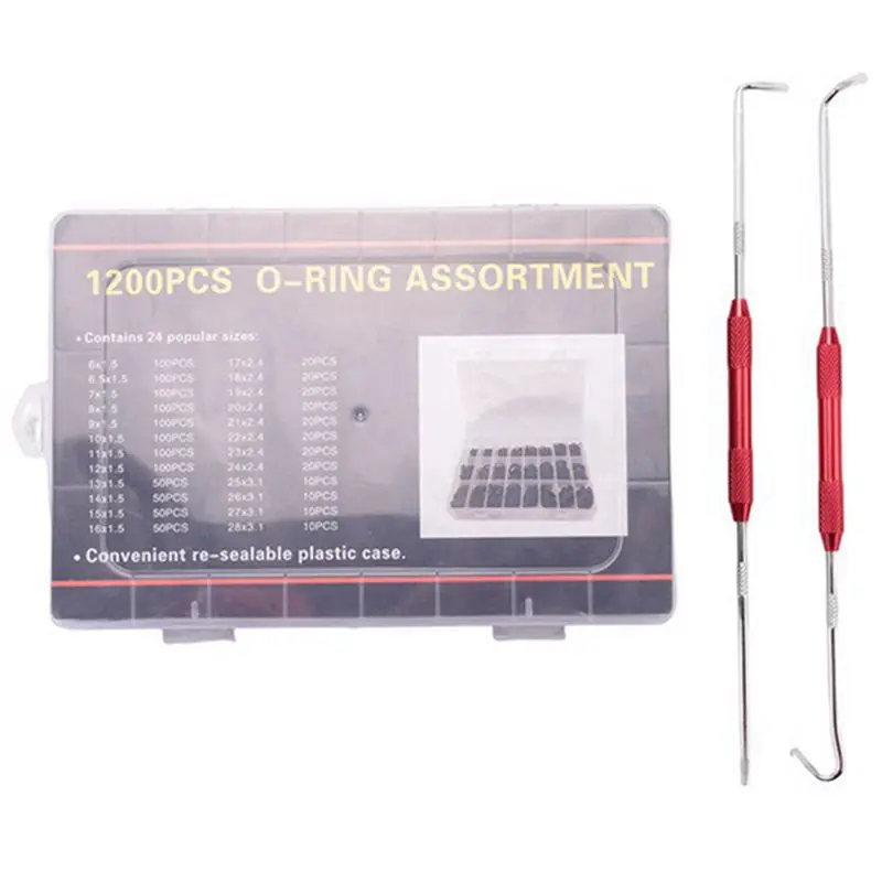 DT19-1200Pcs High Temperature Resistant Butyl O-Ring Rubber Sealing Ring Waterproof Seal Set + Oil Seal Driver