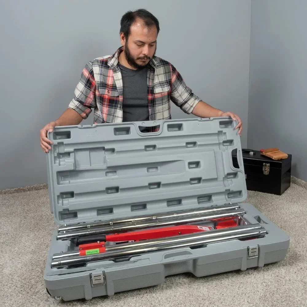 ROBERTS 10-254V Value Kit Maca de carpete Power-Lok com 17 posições de travamento e bloco traseiro de 18 polegadas com rodas, vermelho