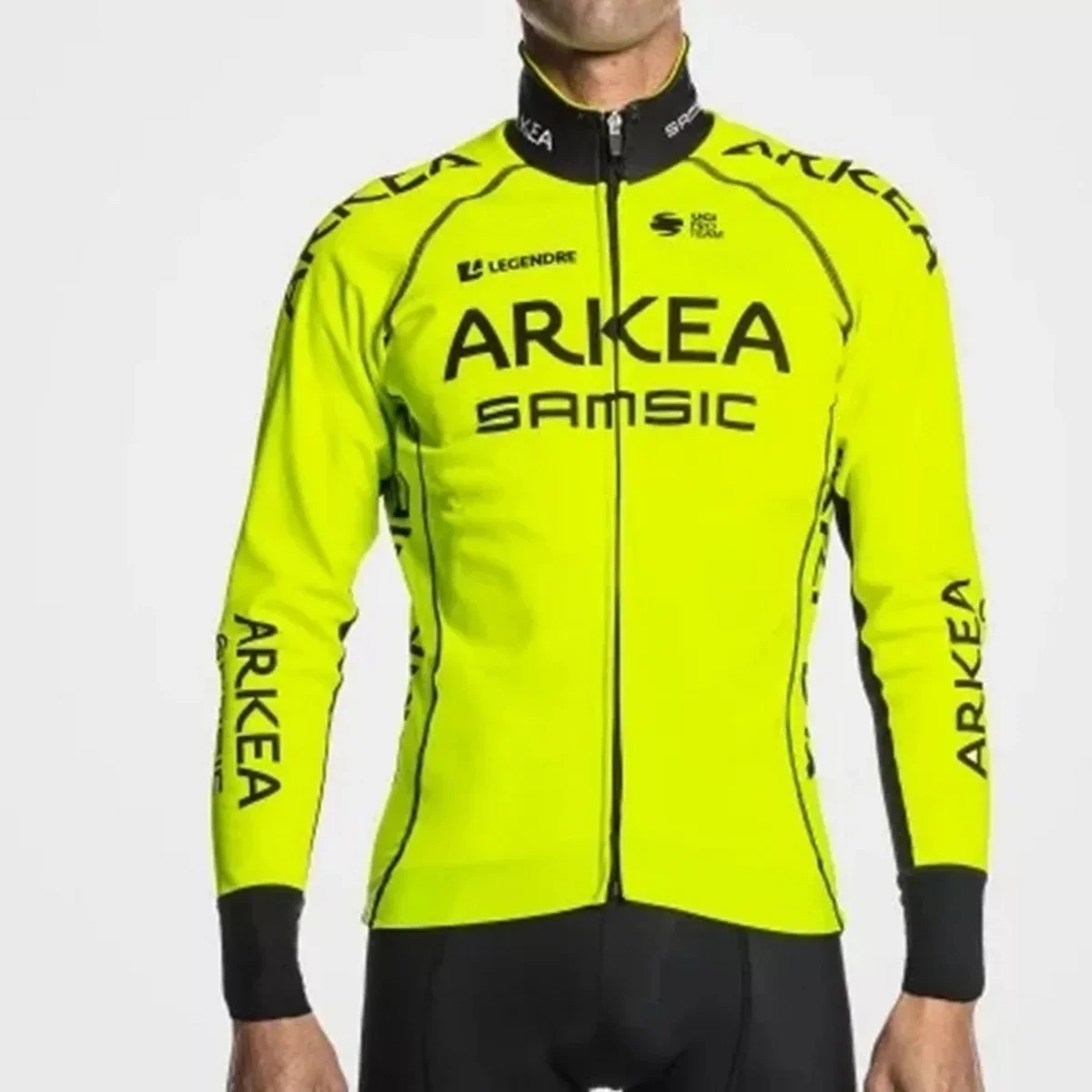 WINTER FLEECE THERMAL 2022 ARKEA SAMSIC TEAM FLUO ONLY LONG SLEEVE CYCLING JERSEY CYCLING WEAR ROPA CICLISMO