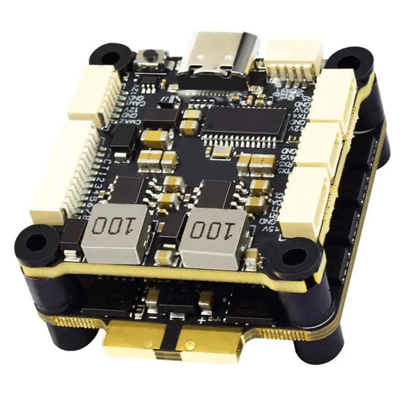 

AT82-Dual ICM42688 Gyro 7 UART H743 Flight Control 4In1 70A/80A ESC 3-8S Lipo For RC FPV Racing Drone H743 Flight Stack