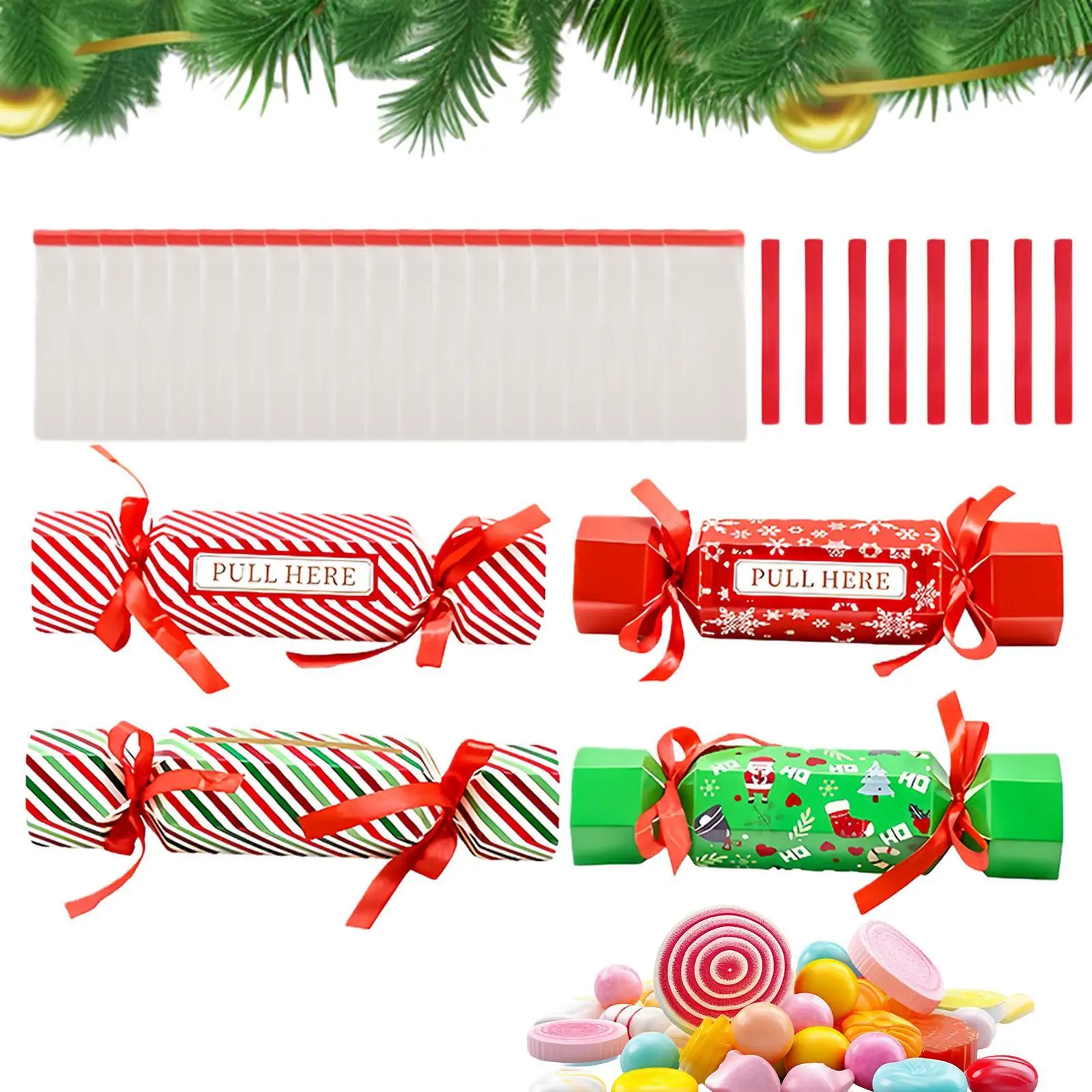 4pcs Christmas Money Dispenser Box Candy Shape Pull Out Container Cash Box for Kids Adult Birthday Valentine Proposal Party Gift