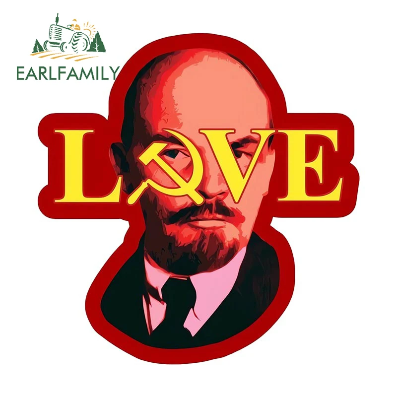 EARLFAMILY 13cm for Lenin Soviet Union CCCP Car Stickers Love Russ Vinyl Car Accessories Decal Campervan Motorcycle RV Decor