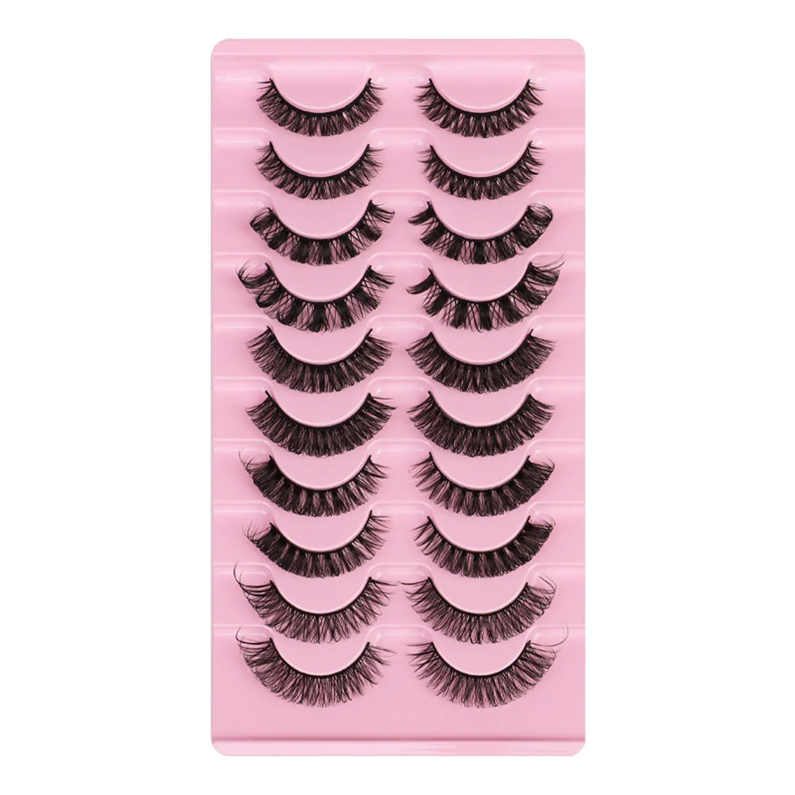 10 Pairs Russian Strip Lashes Eyelash Eyeliner Kit 3D Handmade DD Curl Waterproof Lashes suitable for Daily Prom