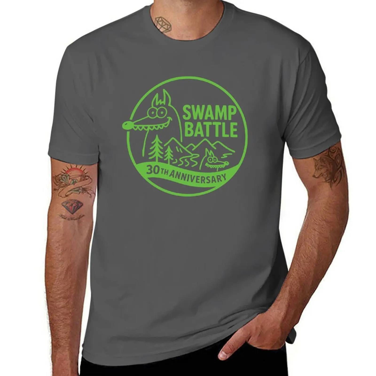 

Swamp Battle - Green T-Shirt funny t shirts cotton t shirts for man cotton funny t shirts with prints T-Shirt