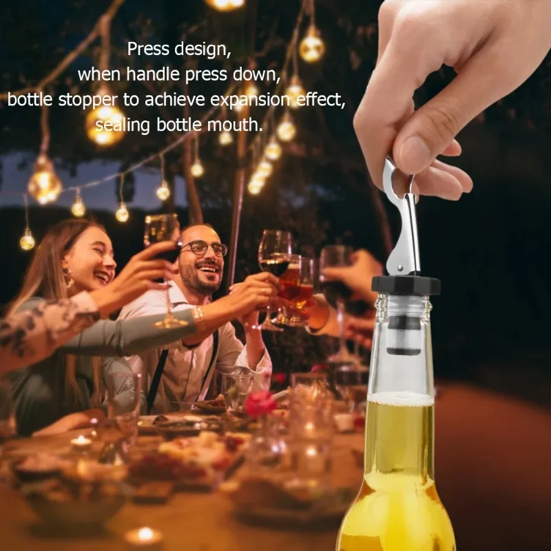 1-10Pcs Press Wine Stopper Vacuum Sealed Plug Wine Bottle Stopper Wine Champagne Caps Barware Kitchen Tools Wine Bottle Stopper