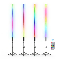 LUXCEO 4pcs 120cm RGB Atmosphere Lamp 5W Background light Sticks led Bars Wand Video Photography Decor Lighting for Home Party