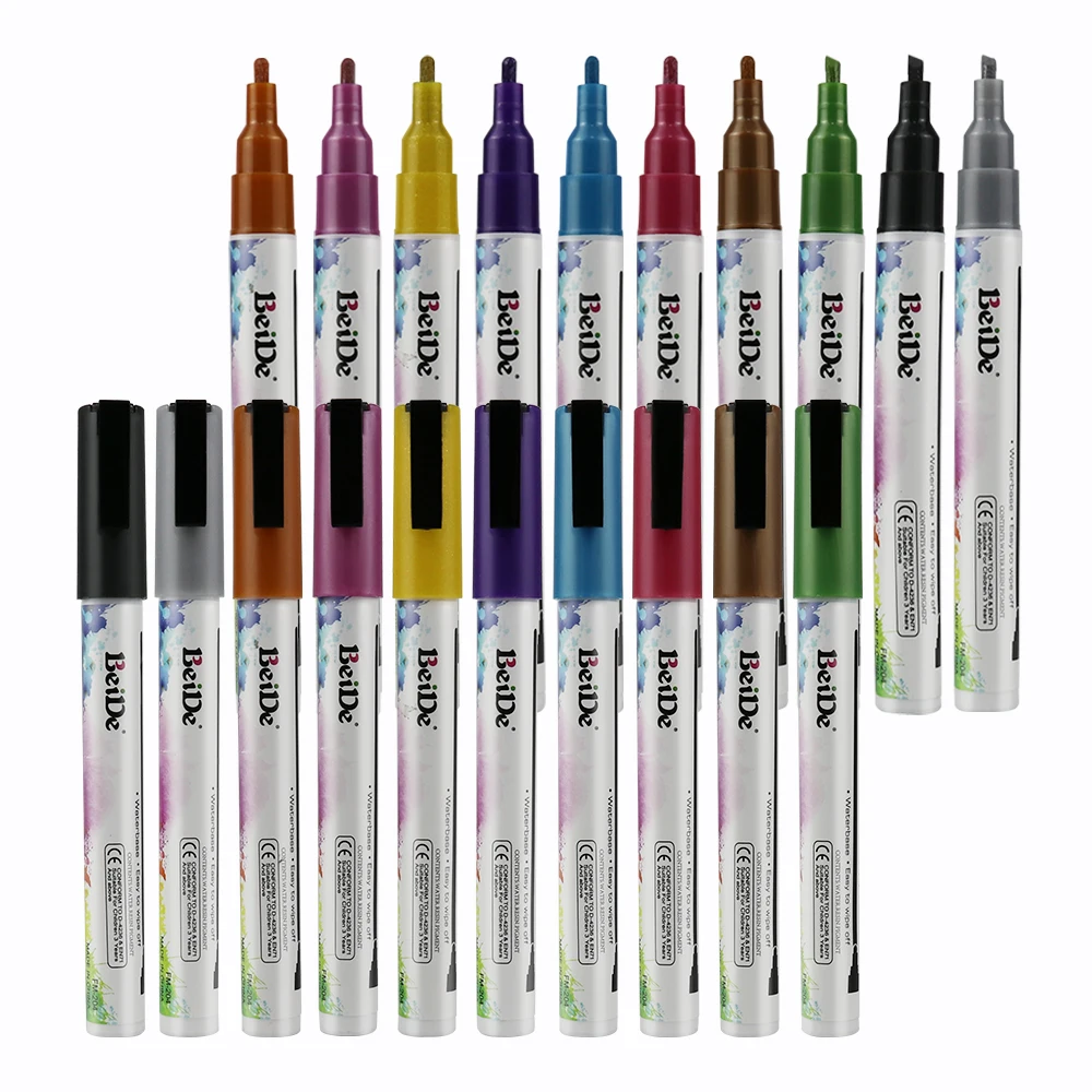 Liquid Chalk Marker Metallic 10 colors Glass Marker Pen Graffiti Drawing Wet Erase