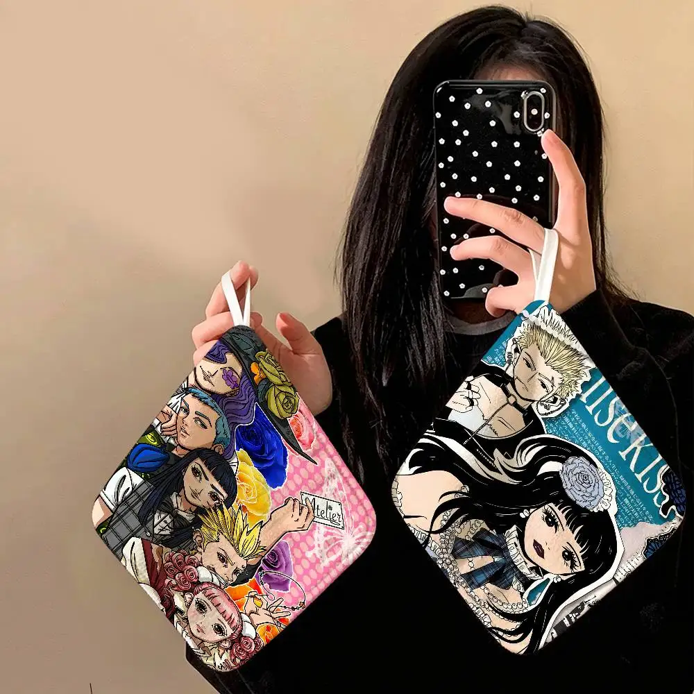 Anime P-Paradise Kiss Shoujo Manga Polyester Cotton Hanging Kitchen Towel, Skin Friendly Hand Wiping Towel for Hotel Cafe