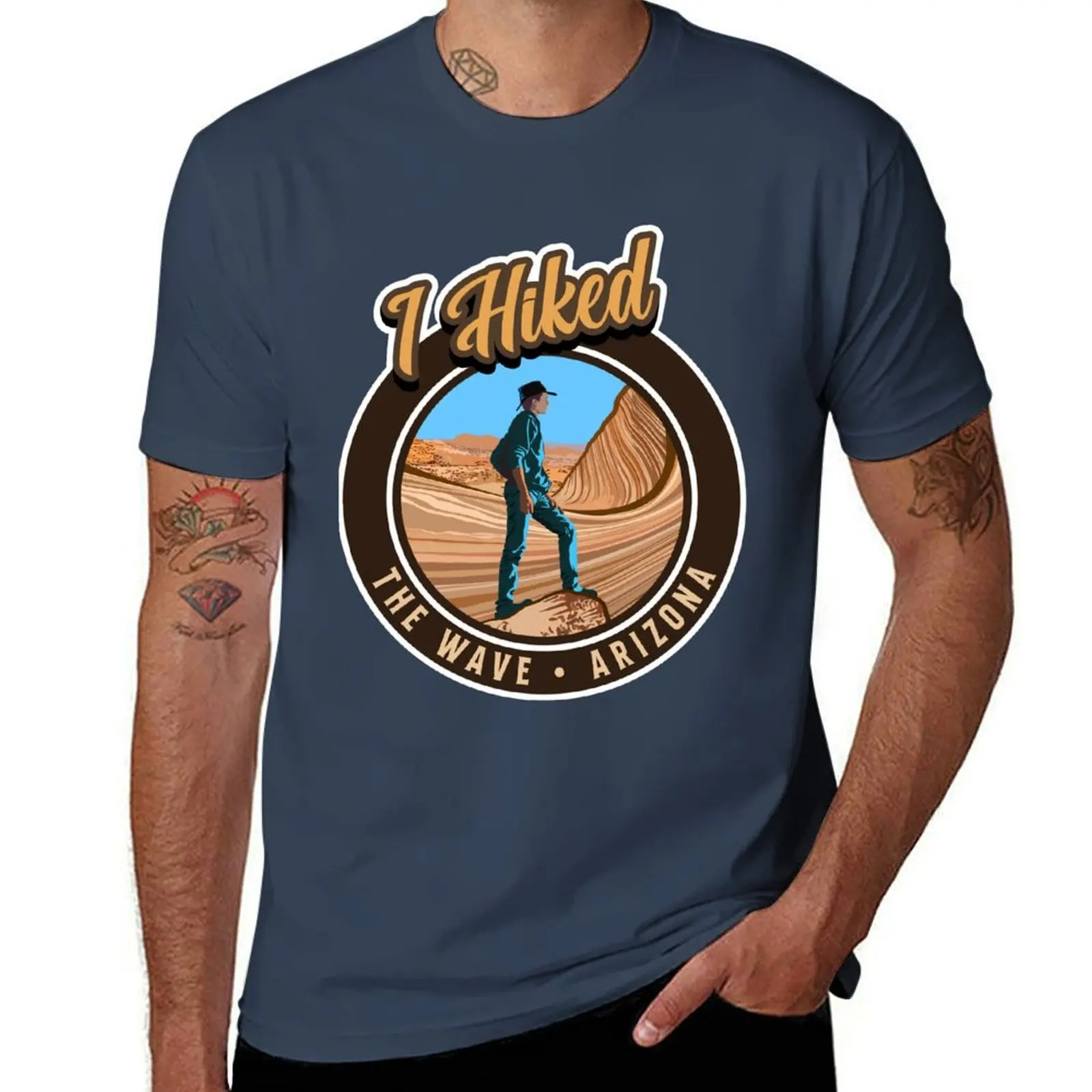 

I Hiked the Wave Arizona Hiker Design for Men T-Shirt customizeds heavyweights Louboutins affliction shirts cotton t shirt men