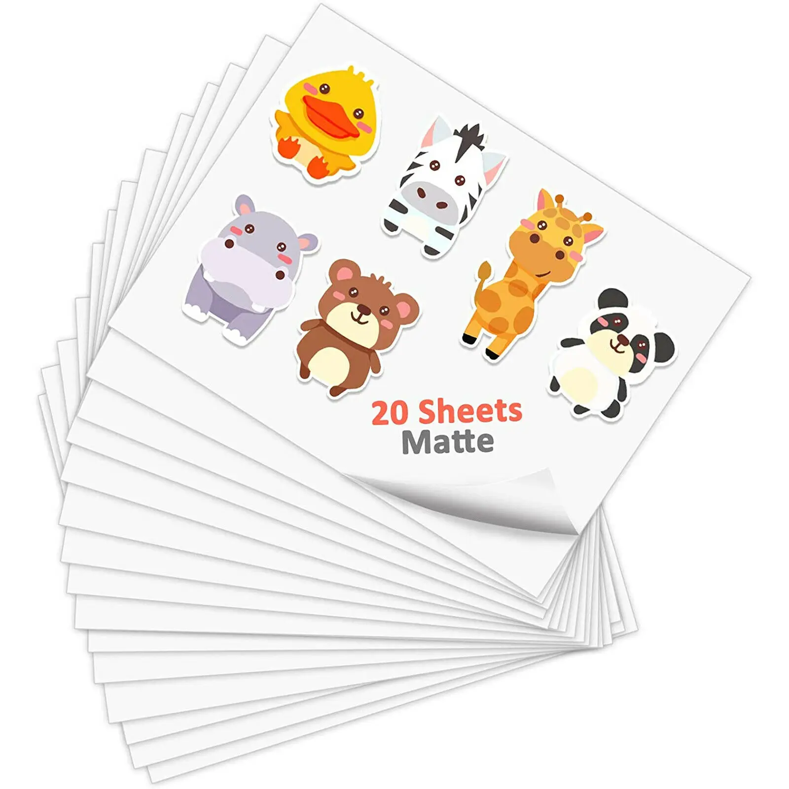 HTVRONT 15/20 Sheets Matte A4 Printable Vinyl Sticker Paper Self-adhesive Copy Paper for Inkjet Laser Printer DIY Craft 8.5x11''
