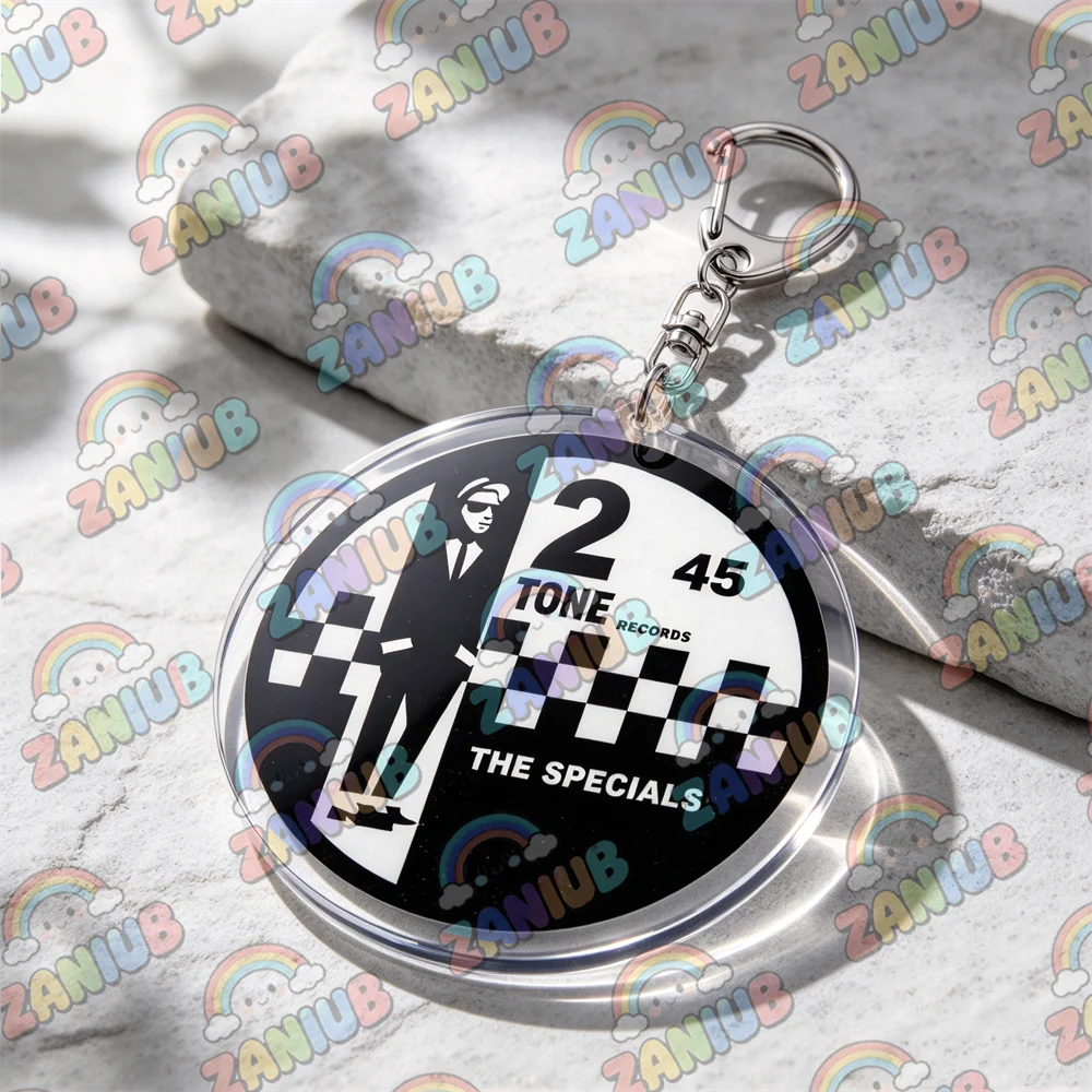 Pop Art Punk Ska Skinhead Keychains for Accessories Bag Charm Rocksteady Reggae Rude Boy Key Chain Keyrings Friends Fans Gifts