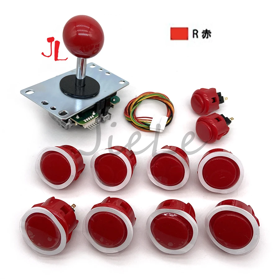 

Japan Original Sanwa JLF-TP-8YT Joystick + 8 OBSF-30 Push Button for Zero Delay USB Controller Arcade Game Machine DIY Kit Parts