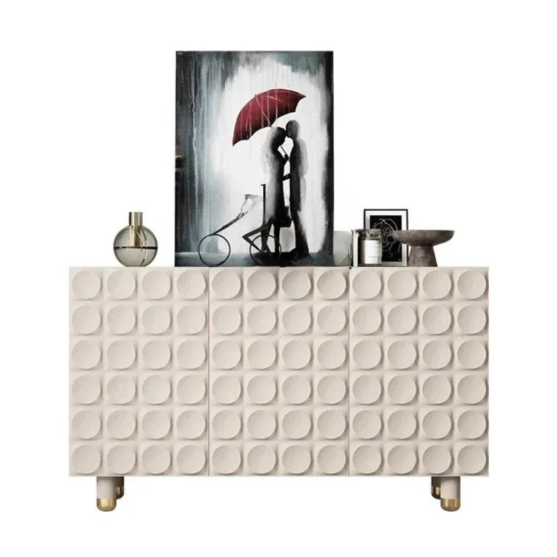 

Шкаф-буфет во французском кремовом стиле, бытовой светильник, роскошный шкаф для хранения из цельного дерева, современный минималистский стиль