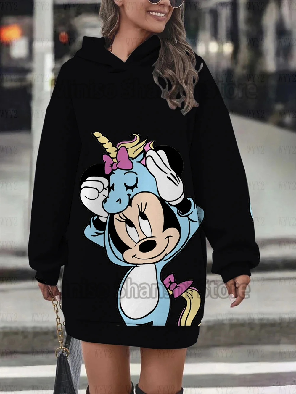 2024 Women\'s new Disney hooded casual street minimalist style fashionable birthday dress top hoodies 3d sudaderas con capucha