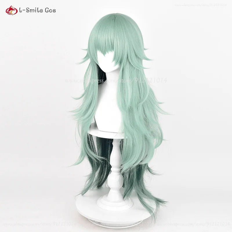 Anime Tokyo Atsuki Sen Cosplay Perruque, Perruque Bouclée, Degré de Chaleur, Cheveux Synthétiques, Bonnet, Vert Dégradé, Eto Yoshimura, 95cm de Long