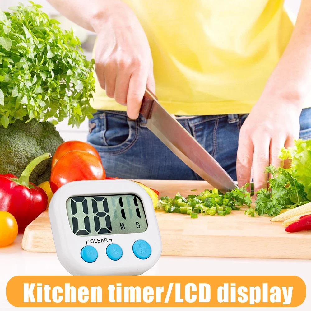 Newest Digital Kitchen Timer Big Digits Loud Alarm Magnetic Backing Stand with Large LCD Display For Cooking Baking Sports Games