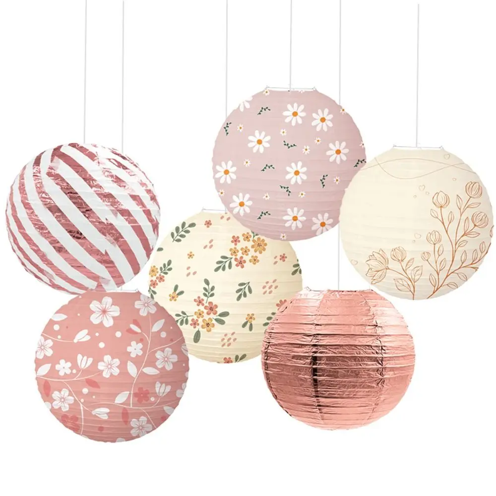 New Chinese Style Daisy Flower Lantern Lightweight Handmade DIY Hanging Paper Lantern Round Hanging Decor Home Decoration