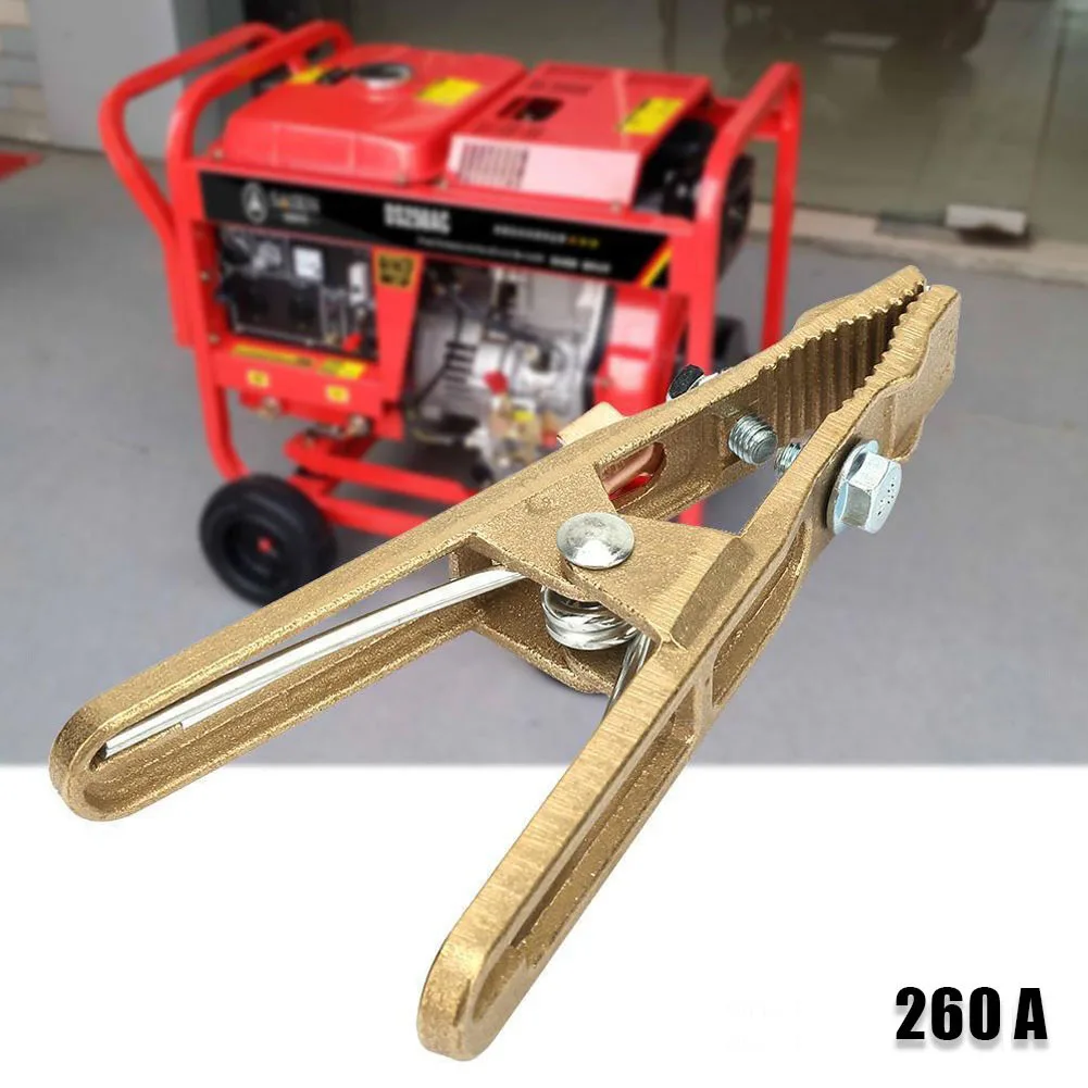 1PCS 260A Earth Cable Clamp Copper Welding Electrode Holder Earth Ground Wire Clip A Shape Earth Wire Clamp Grounding Clamp