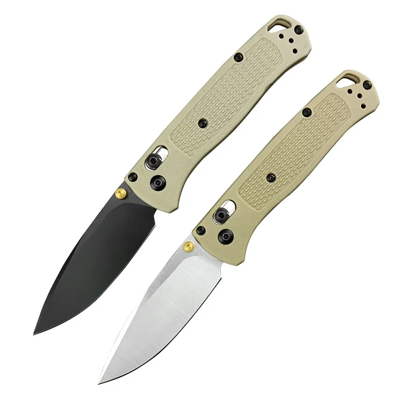 BM 535 Folding EDC Pocket Knife 440C Blade Khaki Nylon Fiber Handle High Quality Camping Outdoor Survival Utility Knives Tools