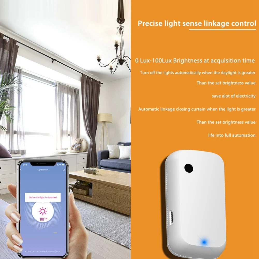 GO-Intelligent Home Illumination Sensor Linkage Control Sensor Kecerahan Sensor Kecerahan Penerangan Tuya Wifi
