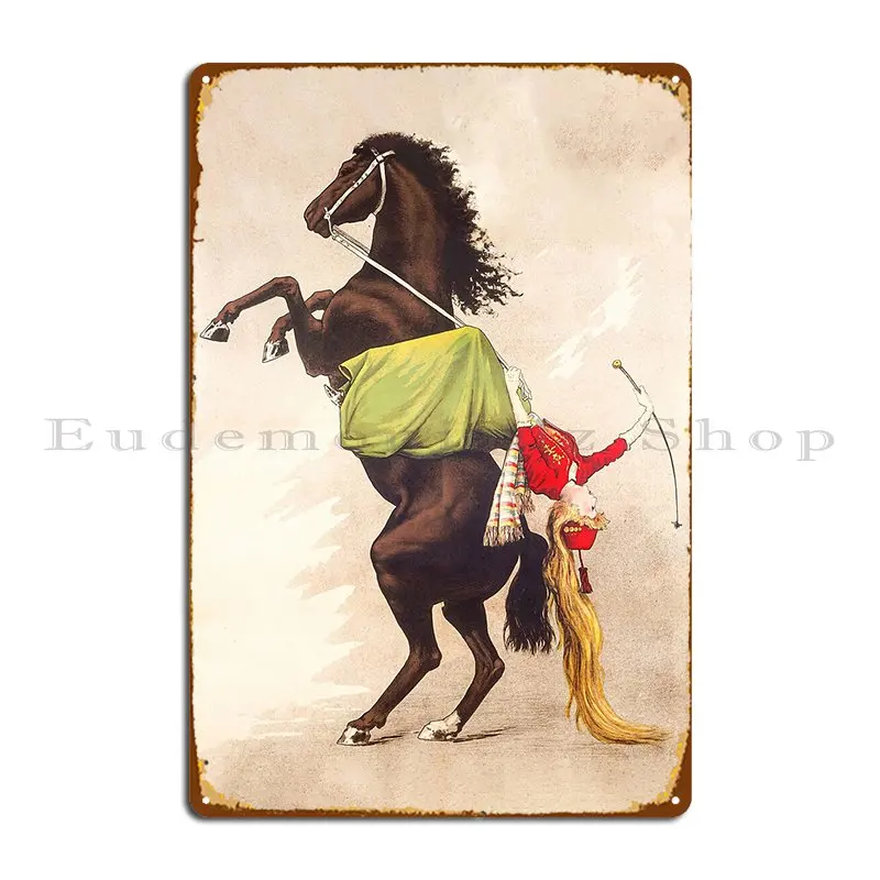 Horse Rider Trick Advertising Metal Sign Garage Party Printing Cinema Kitchen Tin Sign Poster