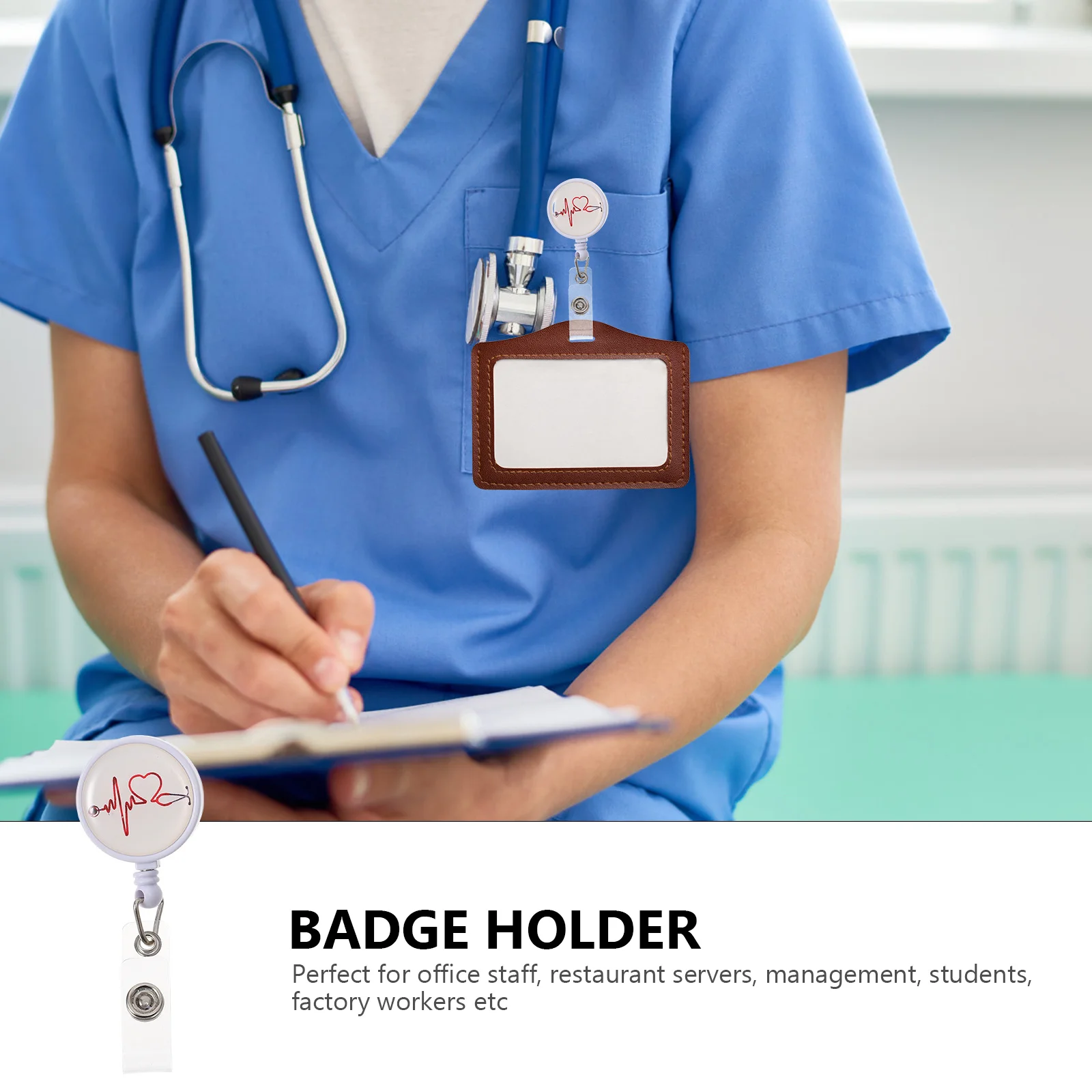 

2Pcs Retractable Nurse Badge Clip Portable Name Tag Holder Compact Id Badge Holder Perfect for Staff Servers Students