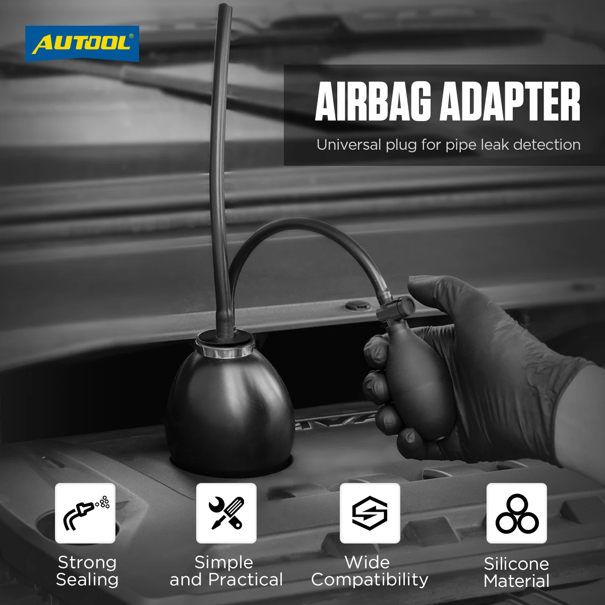 

AUTOOL Quick Intake Adapters Intake Bladder for Smoke Leak Detector Diagnostic Tool Airbag Accessory Air Pump for Smoke Machine