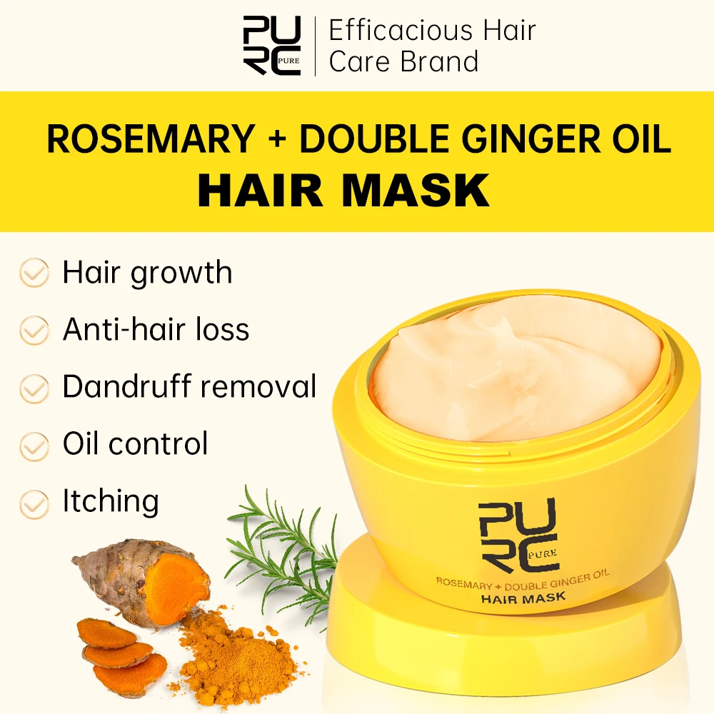 

PURC Rosemary Ginger Hair Mask Anti Dandruff Scalp Treatment Cream Nourishing Smoothing Hair Care Products