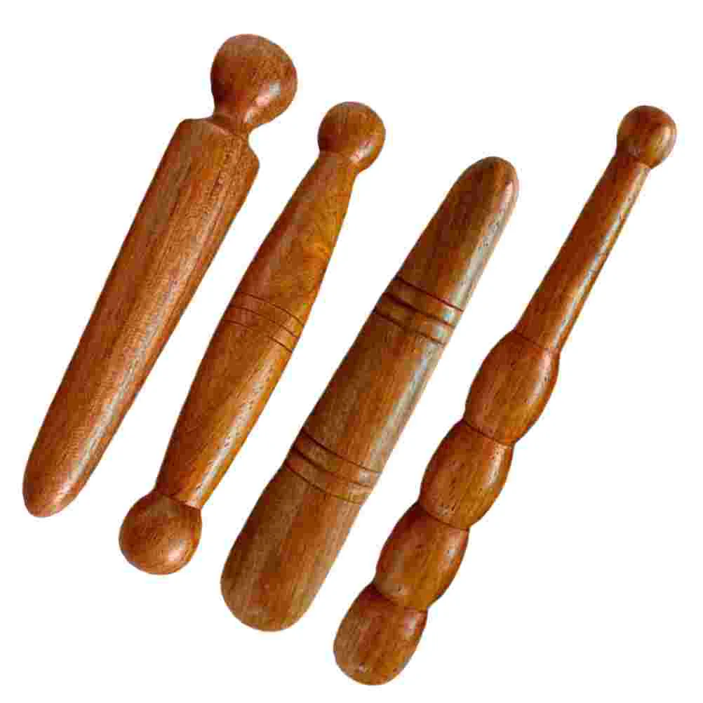 

4 Pcs Foot Massage Stick Acupuncture Points Tool Sole Sticks Massager Acupoint Hand Wooden Rod Equipment Professional Massaging