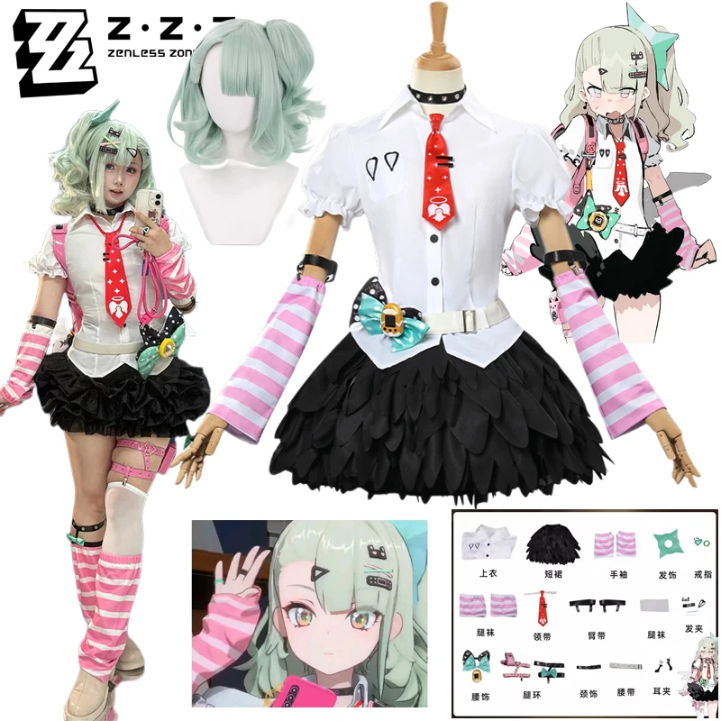 

Game Zenless Zone Zero Cosplay Costume Angels of Delusion ZZZ Chinatsu Remiel Angels of Delusion Wig Halloween Women Girls Cos