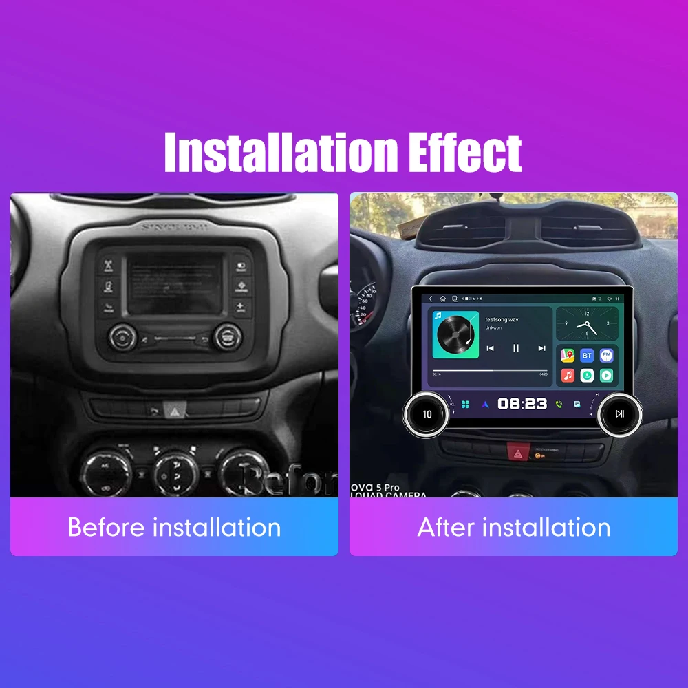 11.8 Inch 2K Double Knobs 2 Din Car Radio For Honda Renegade2016-2020 Car Radio DVD Multimedia Video Player Android Auto Carplay