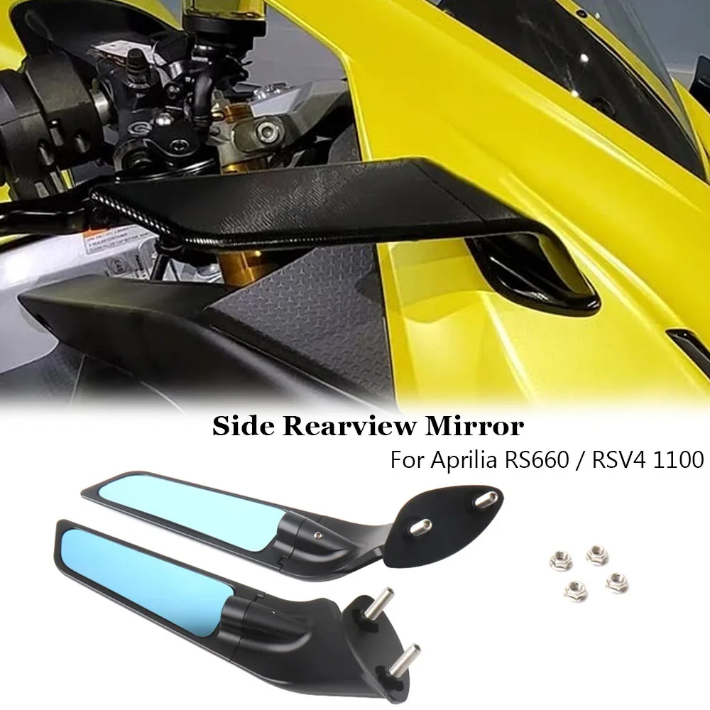 RS660 Motorcycle Accessories Adjustable Stealth Mirrors Rearview Mirror Wing Mirrors Rotating For Aprilia RSV4 1100 2021 2022