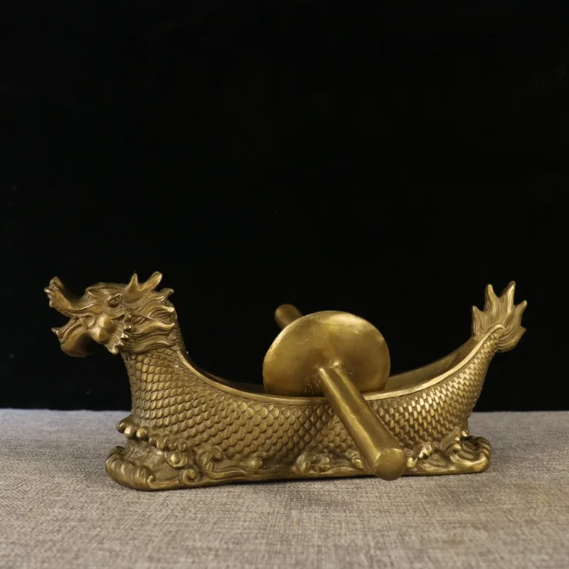 

10.6" Collect China Fengshui Bronze12 Zodiac Animal Dragon Medicinal Roller Statue