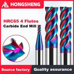 HRC65 carcarfreze kesicisi 1 2 4 5 6 8 10 12 14 16 18 20mm 4Flutes freze kesicisi alaşım kaplama TUNGSTEN CARBID freze kesicisi