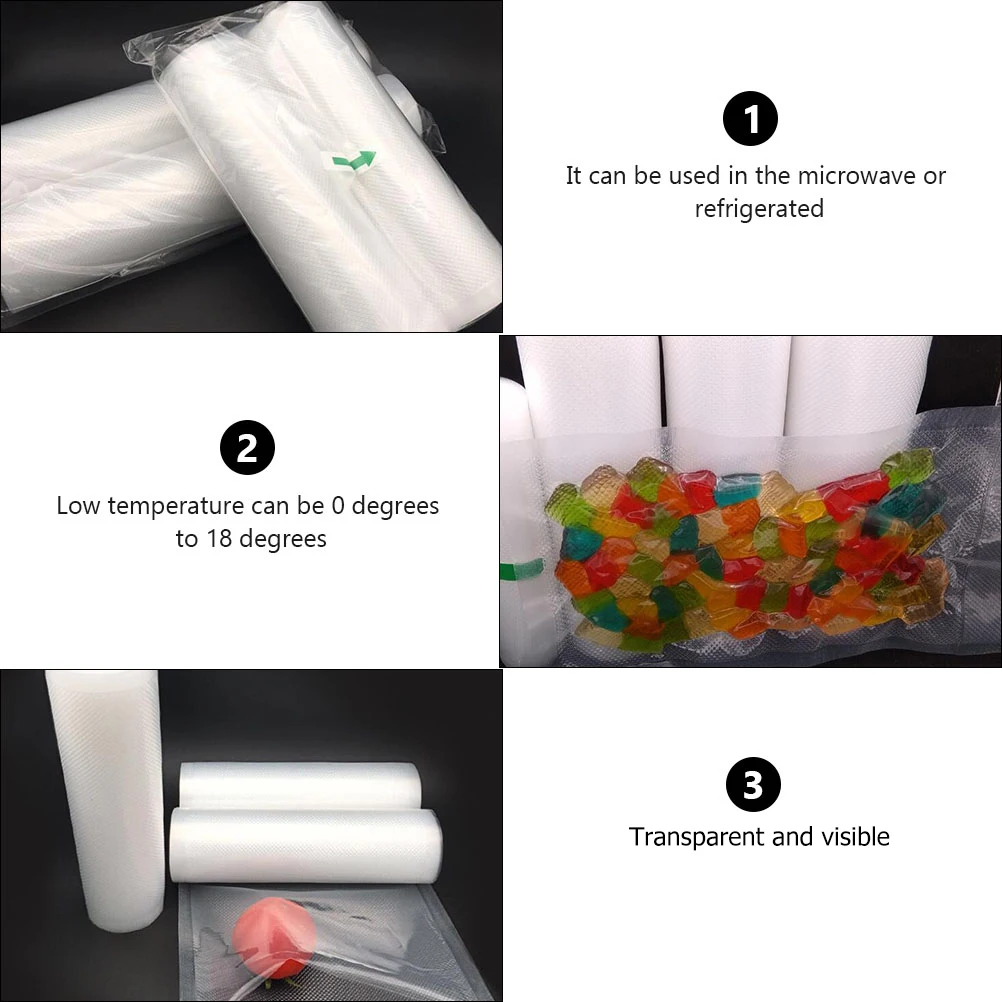

2 Rolls Vacuum Storage Bag Food Grade Healthy Cling Wrap Microwave Refrigerated Meat Tea Dried Fruit Medicine High Temp