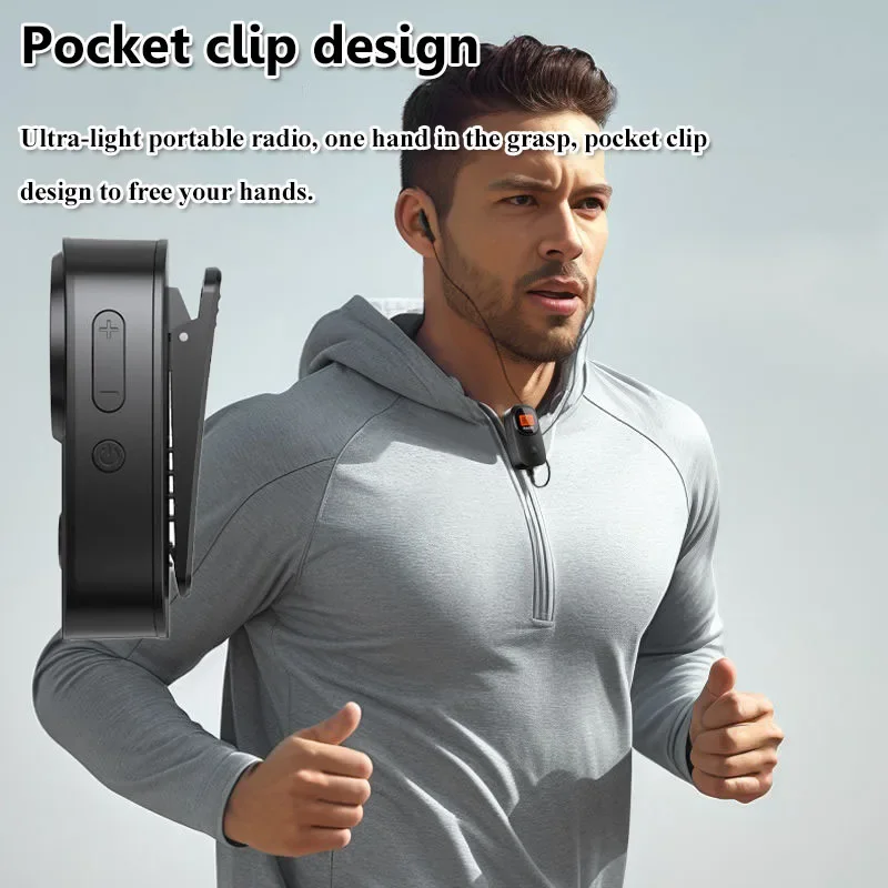 Mini rádio fm de bolso portátil com tela de luz de fundo dsp rádios receptor rádio alimentado por bateria com fones de ouvido estéreo de 3.5mm para esporte