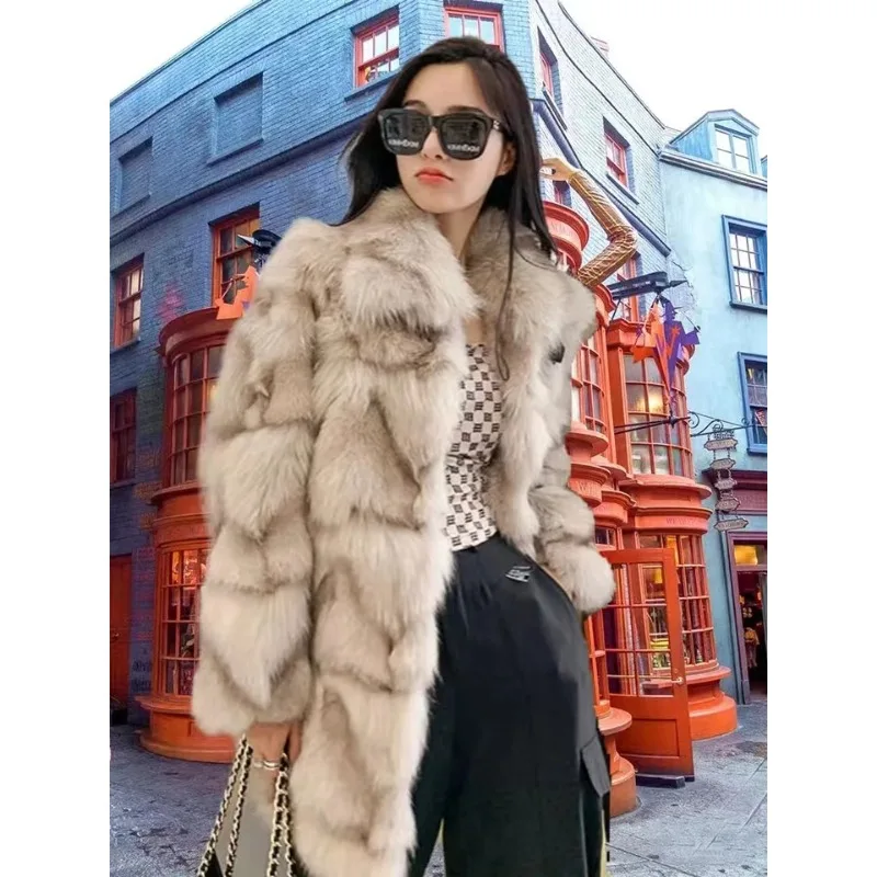 Autumn Winter Long Fur Coat Women Vintage Long Sleeve Fluffy Jacket Luxury Brand Thickened Warm Faux Fur Coat Plus Size Jacket