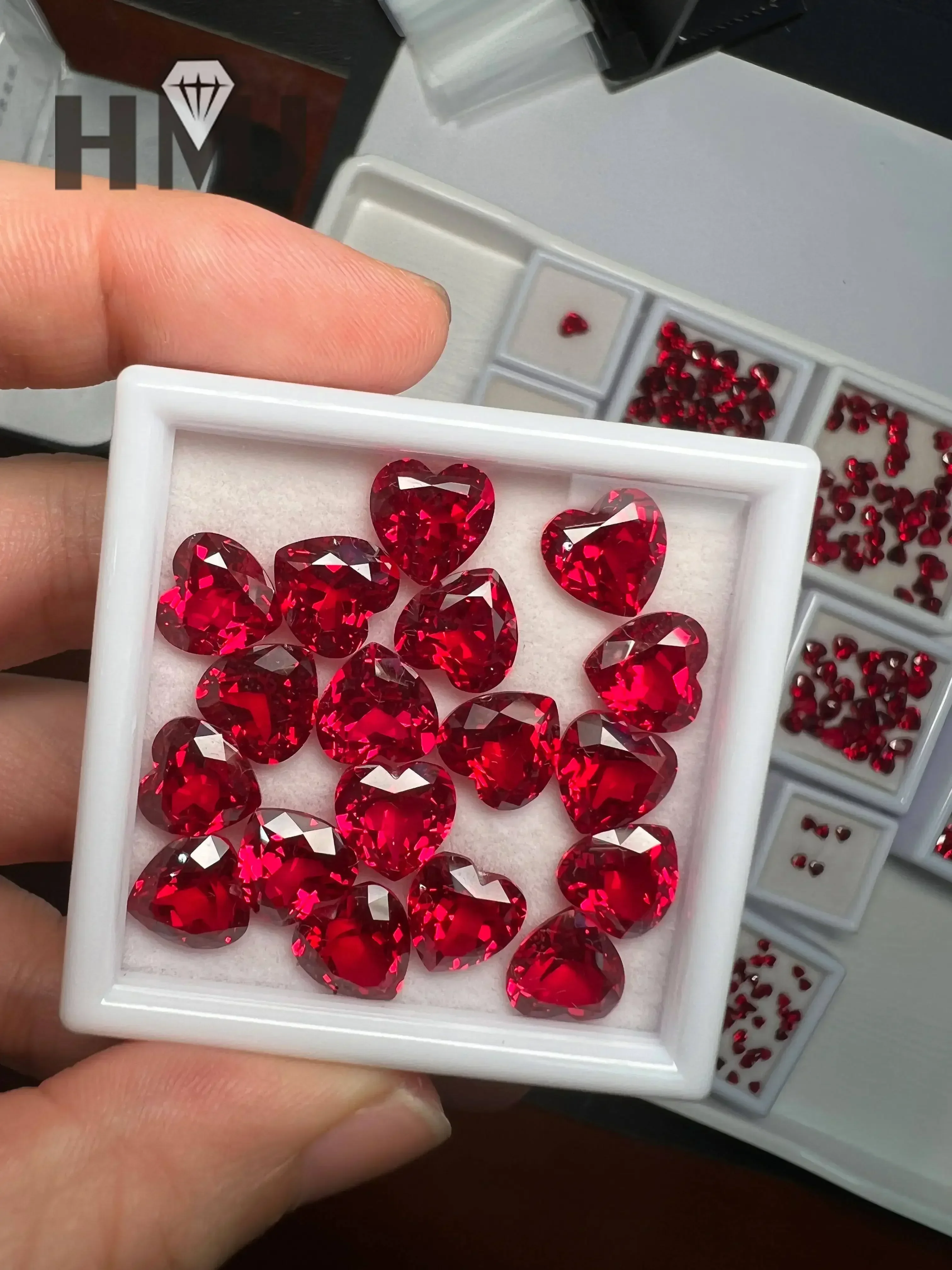 Lab Grown Ruby Gecertificeerd Ruby Duif Bloed Rode Ruby Hartvorm 0.5ct 1ct DIY Kralen voor Sieraden Maken