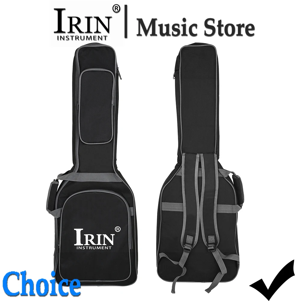 IRIN Electric Guitar Bag Gig Bag Case 20mm Thickened Oxford Cloth Pearl Cotton Black Guitar Bass Case Backpack With Pillow