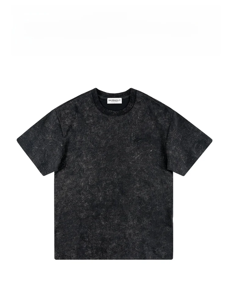 

Мужская футболка BAIRBAOLIY в стиле ретро, плотная, дышащая, из смесового хлопка и полиэстера, летняя новинка